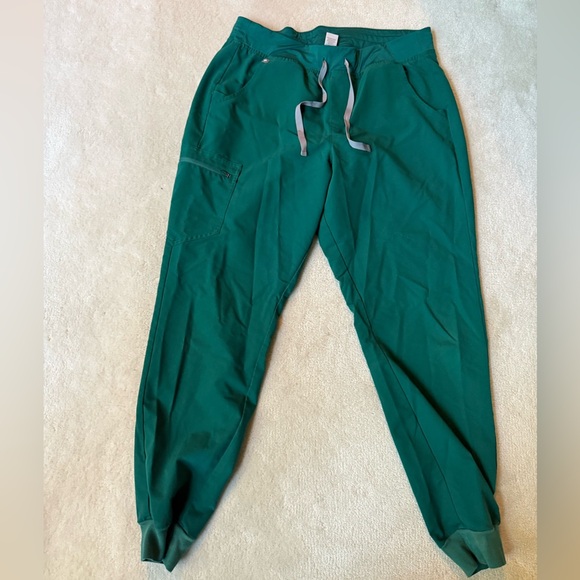Figs Hunter Green Jogger Pants with Drawstring - Picture 1 of 2